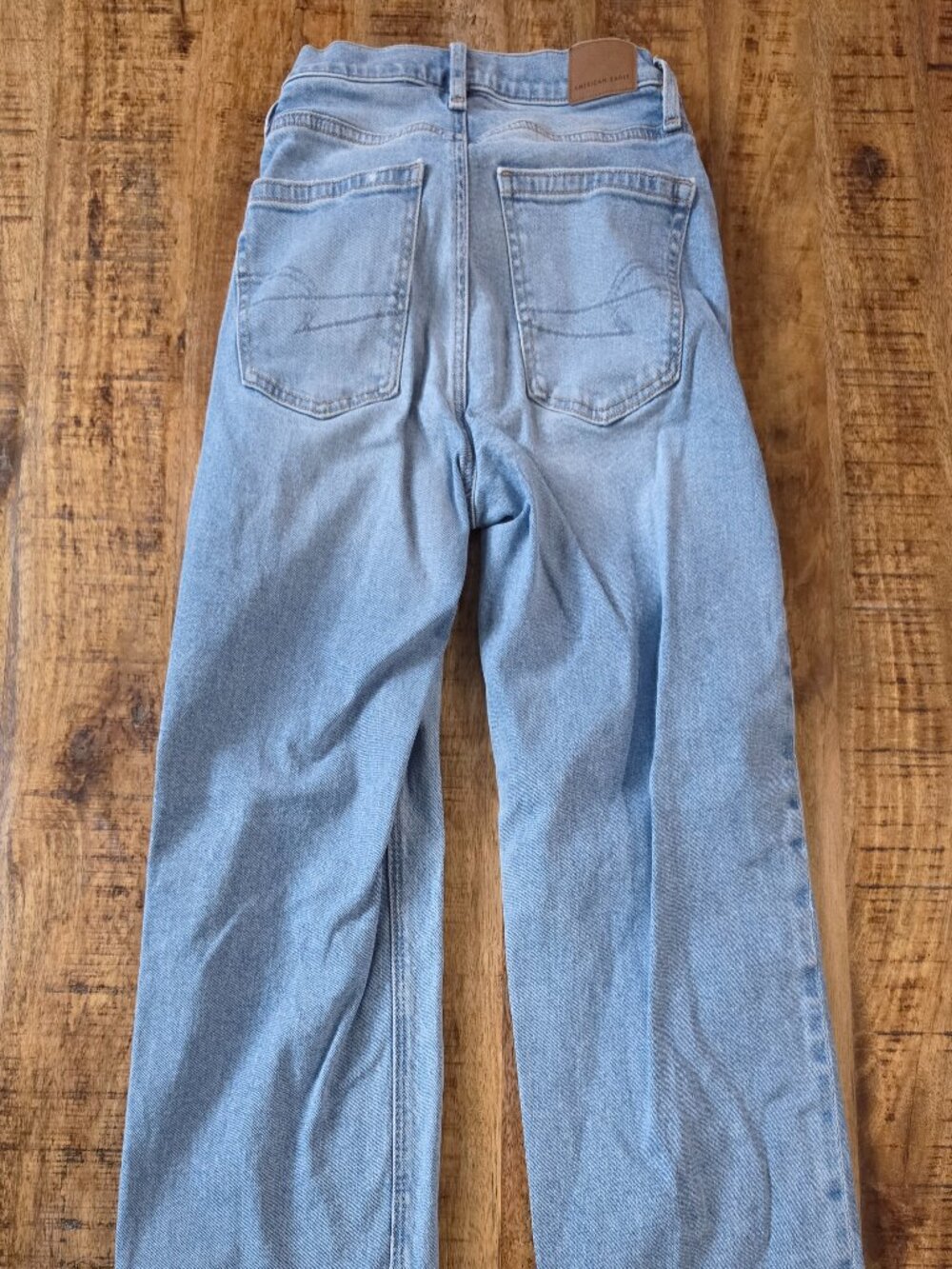 👖 American Eagle Strigid Straight Leg Jeans Light Wash Size 0 Short